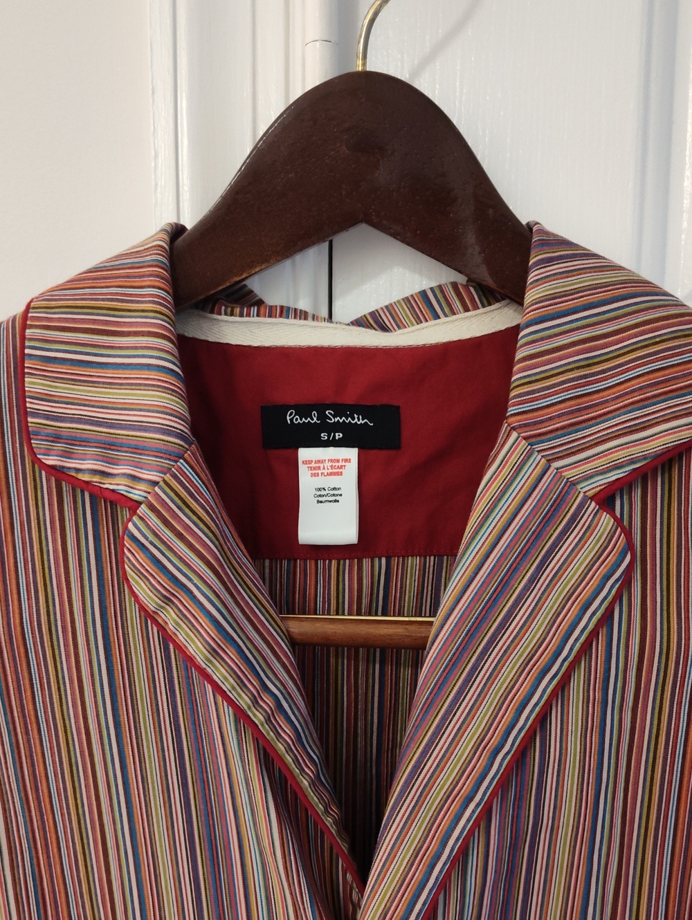 Paul Smith Size Sm. Men's Multistripe Cotton Button-Down Shirt Jacket